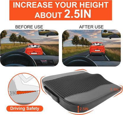 Lofty Aim Car Seat Cushion, Comfort Memory Foam Car Cushions for Driving - Sciatica & Lower Back Pain Relief, Driver Seat Pillow for Auto, Office Chair, Wheelchair - Black