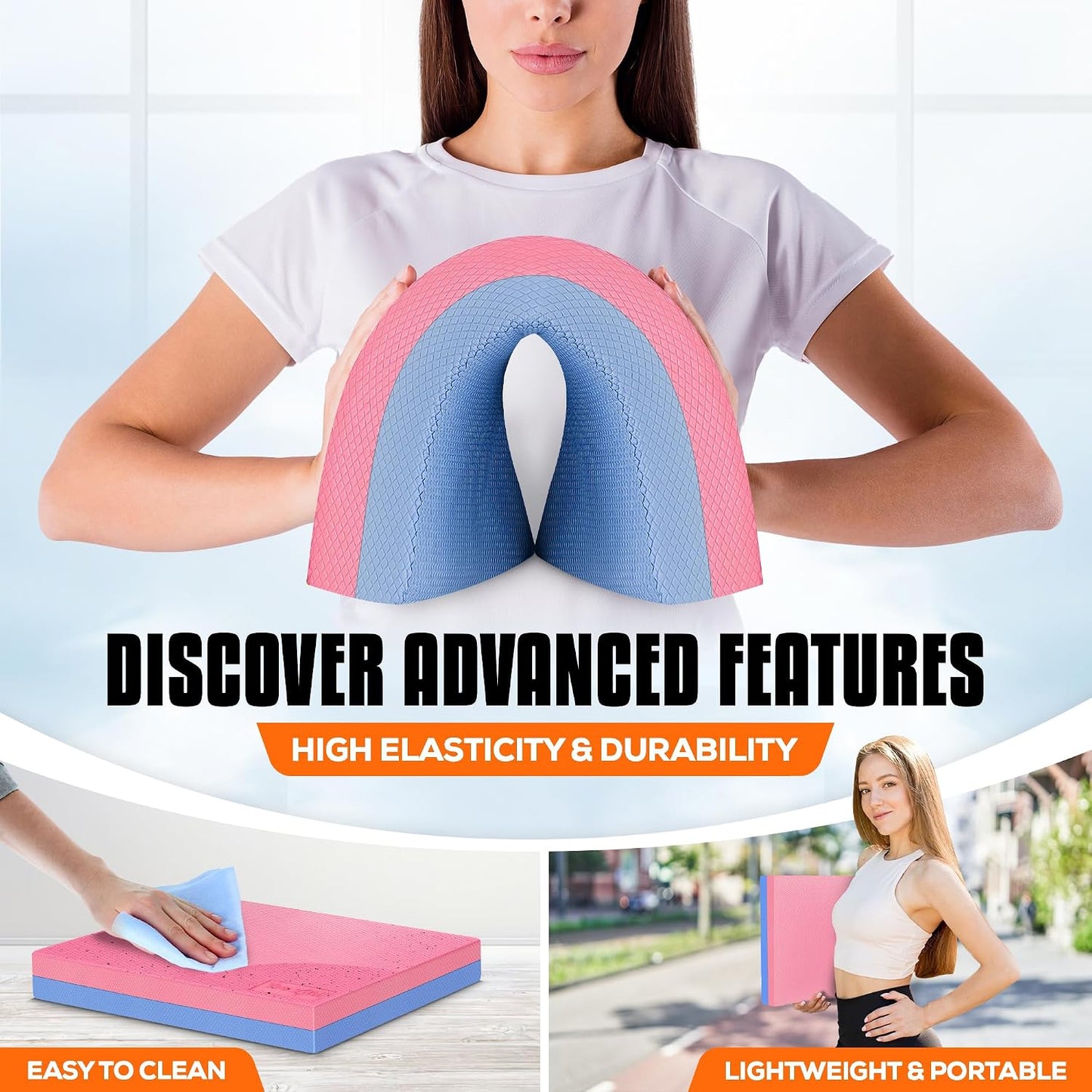 Yes4All Balance Pad, Nonslip TPE Foam Balance Pad with Upgraded Sizes - L, XL, XXL Balance Mat for Fitness, Yoga & Stability Training - Multicolor Options