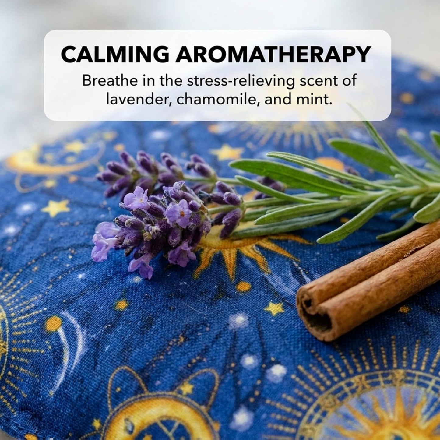 Nature's Approach Basic Herb Pack Rice Heating Pad Microwavable Reusable Heat Pack with Herbal Aromatherapy Fill, Freezer and Microwave Safe for Hot and Cold Therapy, Celestial Indigo