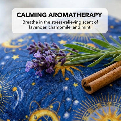 Nature's Approach Basic Herb Pack Rice Heating Pad Microwavable Reusable Heat Pack with Herbal Aromatherapy Fill, Freezer and Microwave Safe for Hot and Cold Therapy, Celestial Indigo