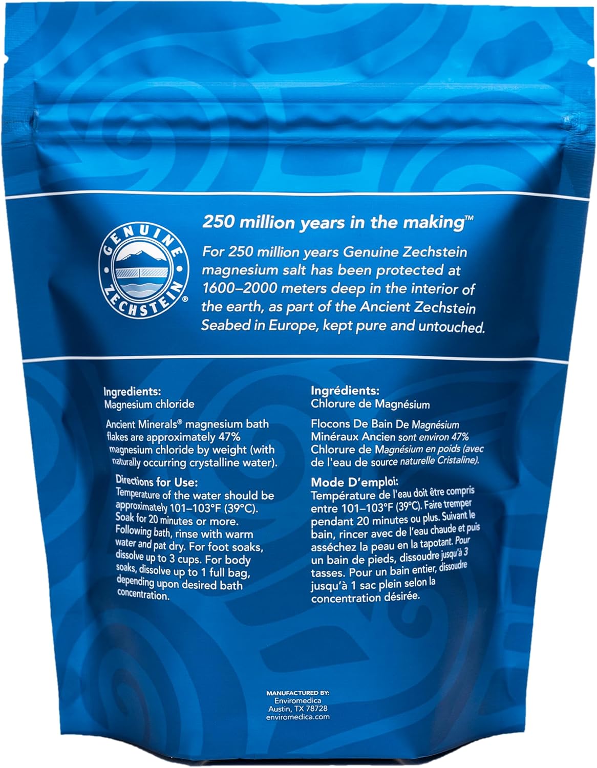 Ancient Minerals Magnesium Bath Flakes – Pure Zechstein Magnesium Chloride for Soaking and Whole-Body Replenishment, 8 lb Bag