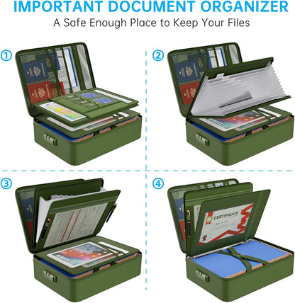 ENGPOW Fireproof File Organizer Bag with 13 Pockets Accordion File Folder