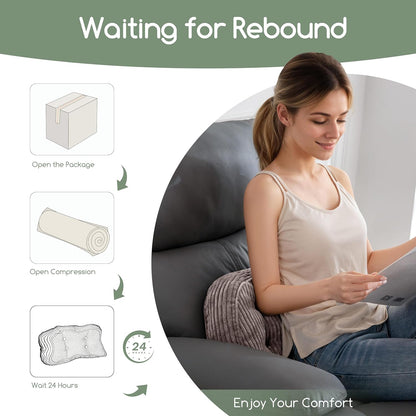 HIGOGOGO Lumbar Support Pillow for Recliner Chair/Accent Chair/Couch/Office Chair, Tufted Corduroy Back Support Cushion for Elderly, Recliner Cushions for Back Rest, Pain Relief, Reading, Brown