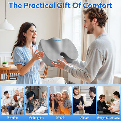 CushZone Seat Cushion - Memory Foam Office Chair Cushion for Sciatica, Tailbone & Back Pain Relief - Orthopedic Coccyx Pillow for Car, Airplane, Pregnancy & Long Sitting at Work, Black
