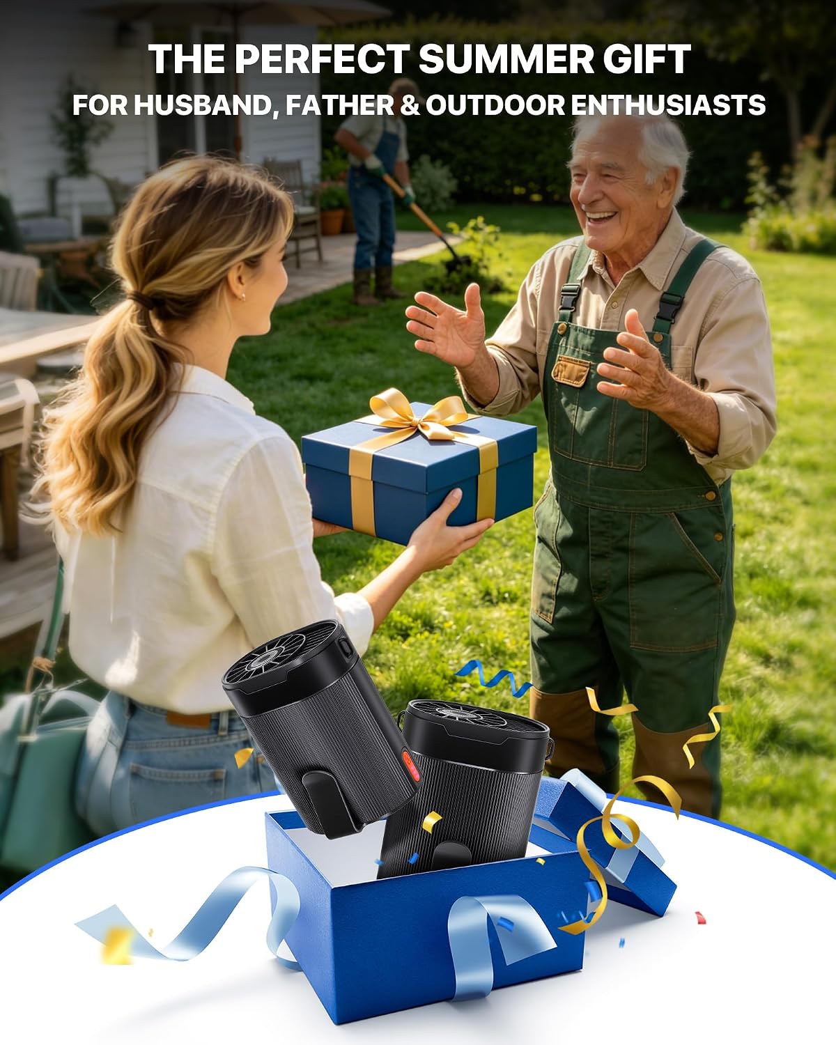 2026 Upgraded Portable Waist Fan, 4-in-1 Clip On Personal Neck Fan, 25H Long Battery Wearable Body Fan with 4 Speeds, Ultra-Lightweight Hands-Free Shirt Fan for Outdoor Work, Jobsite, Camping