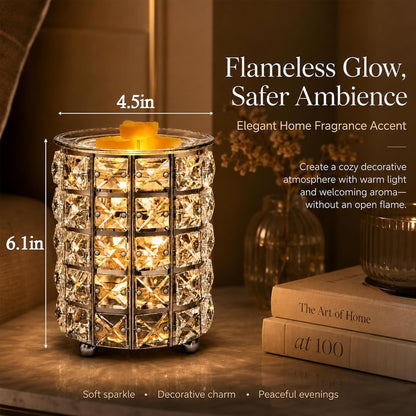 Leyoue Electric Crystal Wax Melt Warmer - Bulb Heating, Elegant Crystal Design, Quickly Melts Wax Blocks, Releases Long-Lasting Fragrance, Perfect Candle Wax Burner and Wax Warmer for Home Decor