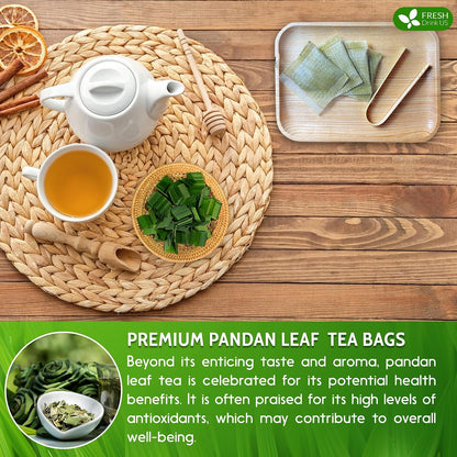 FreshDrinkUS, Premium Pandan Leaf Tea, 15 Count, Pure, Caffeine Free