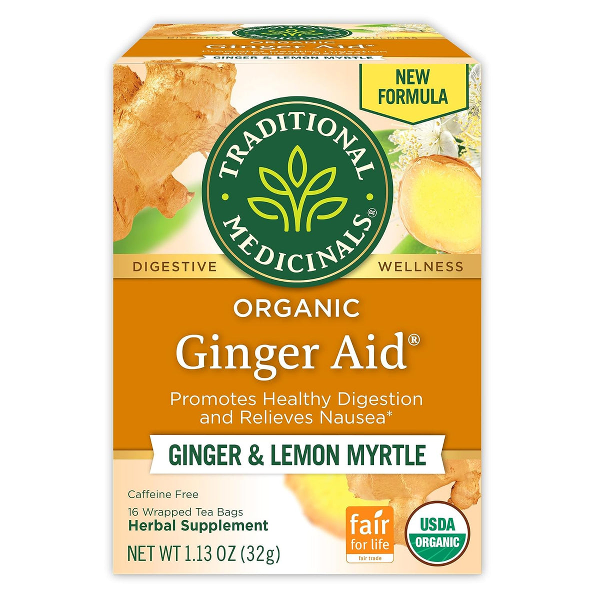 Traditional Medicinals Organic Ginger Aid, 16 Tea Bags