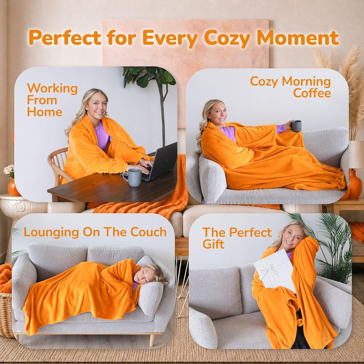 Super Blanky Wearable Blankets for Women & Men, Graduation Day Gift for Her, Cozy Gifts for Women, Wife Birthday Gifts Ideas