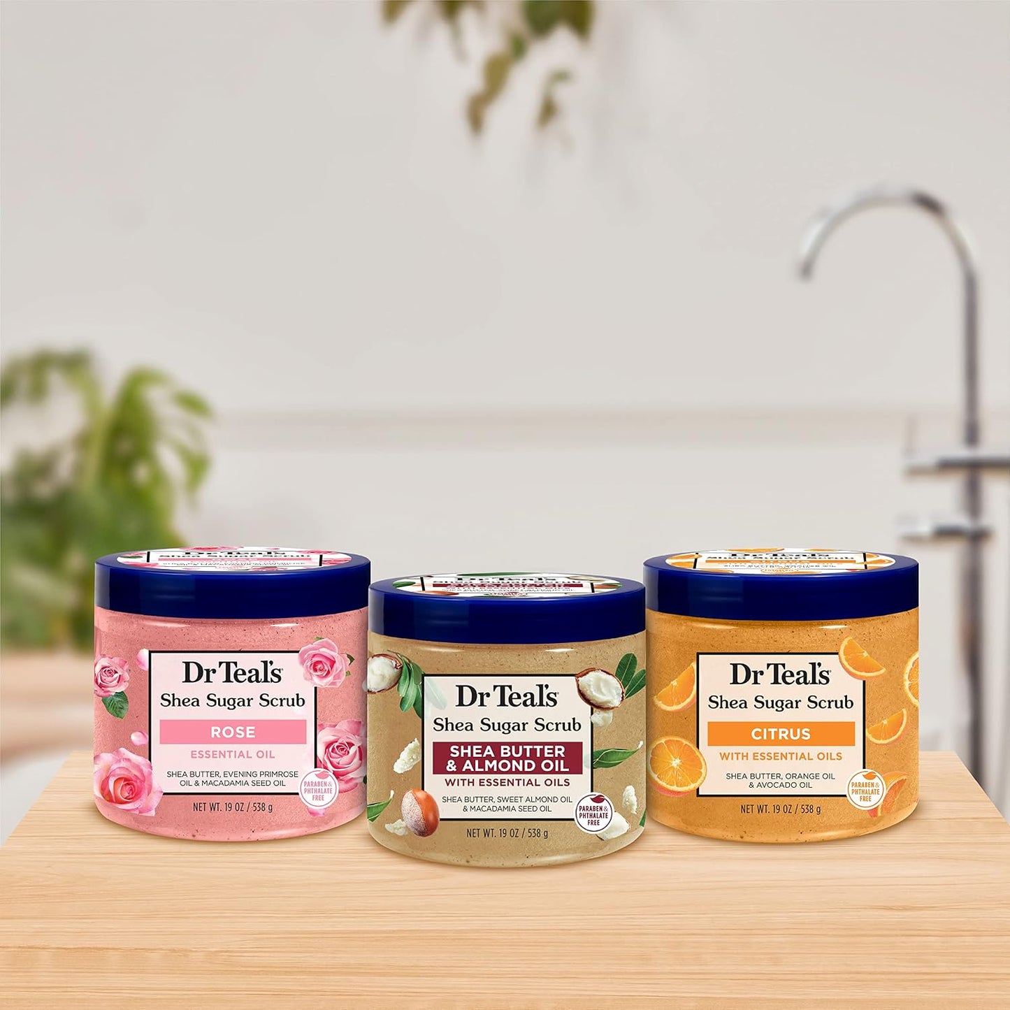 Dr Teal's Shea Sugar Sleep Scrub, with Melatonin, Lavender, & Essential Oils, 19oz (Pack of 3)