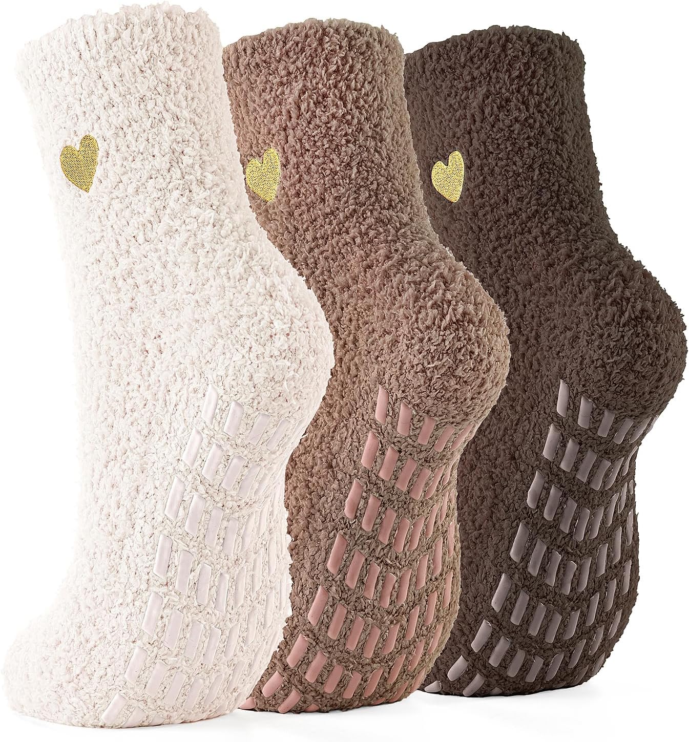 Slipper Socks for Women Men Grip Hospital Socks with Grips Fuzzy Non Slip Warm Womens Gifts