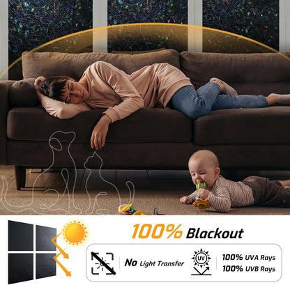 LUTE Blackout Window Film, Window Tint for Home Privacy, 17.5" x 78.7"