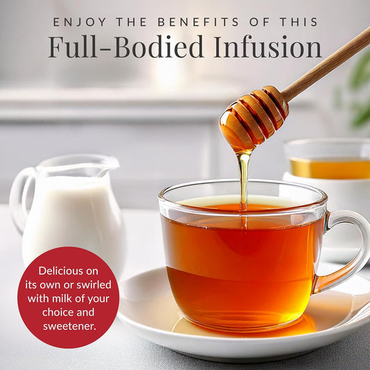 The Republic of Tea – Organic Double Red Rooibos, Naturally Caffeine-Free Rooibos Powder and Leaves, Steeps 36 Cups