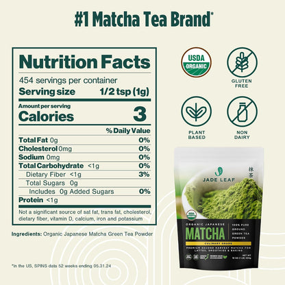 Jade Leaf Ceremonial Grade Matcha Powder, 30g / 1.06oz Tin