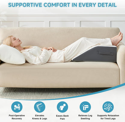 Yojoker 4PCS Orthopedic Bed Wedge Pillow Set for Sleeping, Post Surgery Foam Pillow for Body, Back and Leg Pain Relief, Triangle Adjustable Support Pillow - Acid Reflux, Anti Snoring & GERD Sleeping