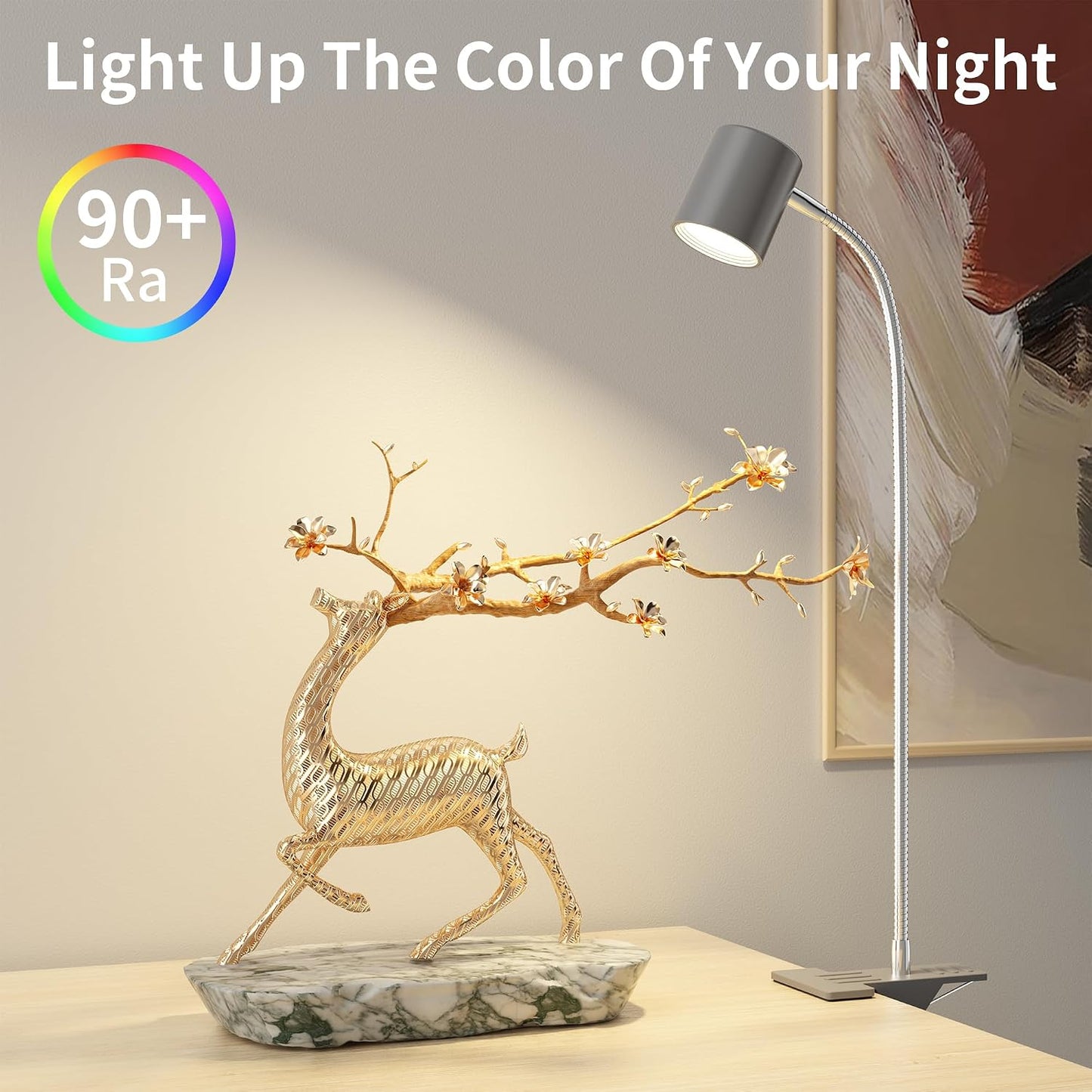 Desk Lamp USB Clip On Light,Book Lights for Reading at Night Clamp Light | 3 Color Modes,10 Brightness Clamp Light,360° Gooseneck LED Reading Light for Books in Bed,Eye-Care for Home Office,Headboards
