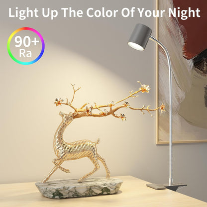 Desk Lamp USB Clip On Light,Book Lights for Reading at Night Clamp Light | 3 Color Modes,10 Brightness Clamp Light,360° Gooseneck LED Reading Light for Books in Bed,Eye-Care for Home Office,Headboards