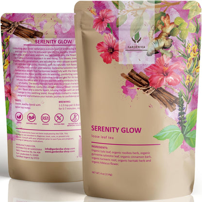 Gardenika Organic Loose Leaf Tea Sampler – 8 Pack, 1 LB – Herbal and Naturally Caffeine-Free Set - Ayurvedic Assortment Blend