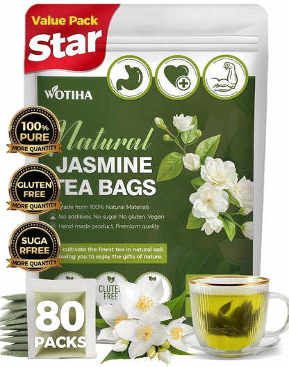 WOTIHA 60 Count Premium Lemon Balm Tea Bags - 100% Pure Natural Leaves, Lemony Citrusy Flavor, Supports Calming & Digestion, Caffeine-Free, Additive-Free, Sugar-Free, Vegan Non-GMO