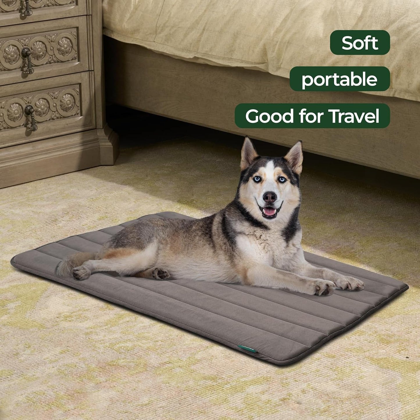 BALANCE Dog Crate Pad, Dog Foam Crate Mat Kennel Pad, Washable Water-Resistant Pet Bed Flat Dogs Cage Mat for Large Dogs