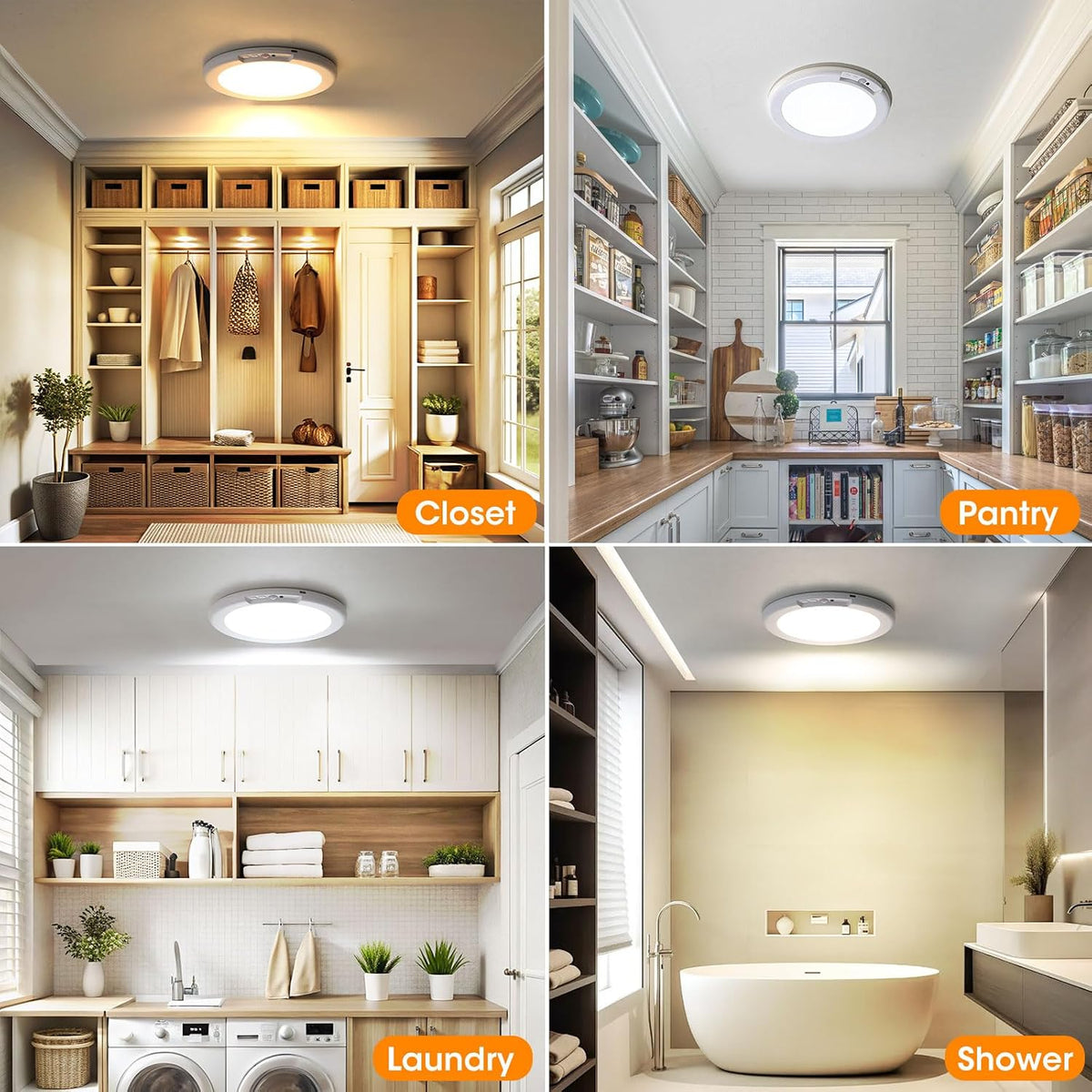 Gotopceed Rechargeable Motion Sensor Ceiling Light, Wireless Closet Light