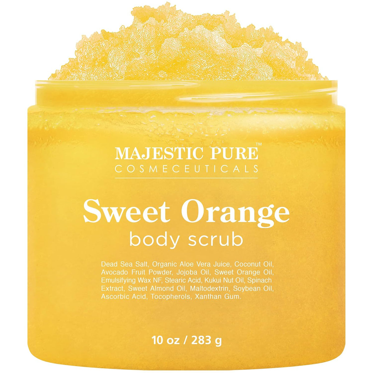 Majestic Pure Himalayan Salt Body Scrub, Lychee Oil Exfoliant, 10 Oz