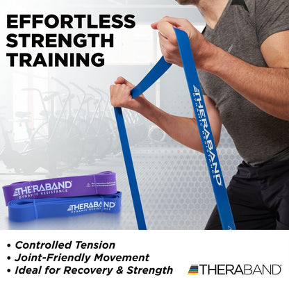 THERABAND High Resistance Band Set of 2, Light and Medium Loop, 15-25 lb