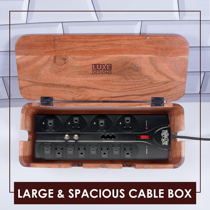 Cable Management Box, Power Strip & Extension Cord Hider, Desk Organizer