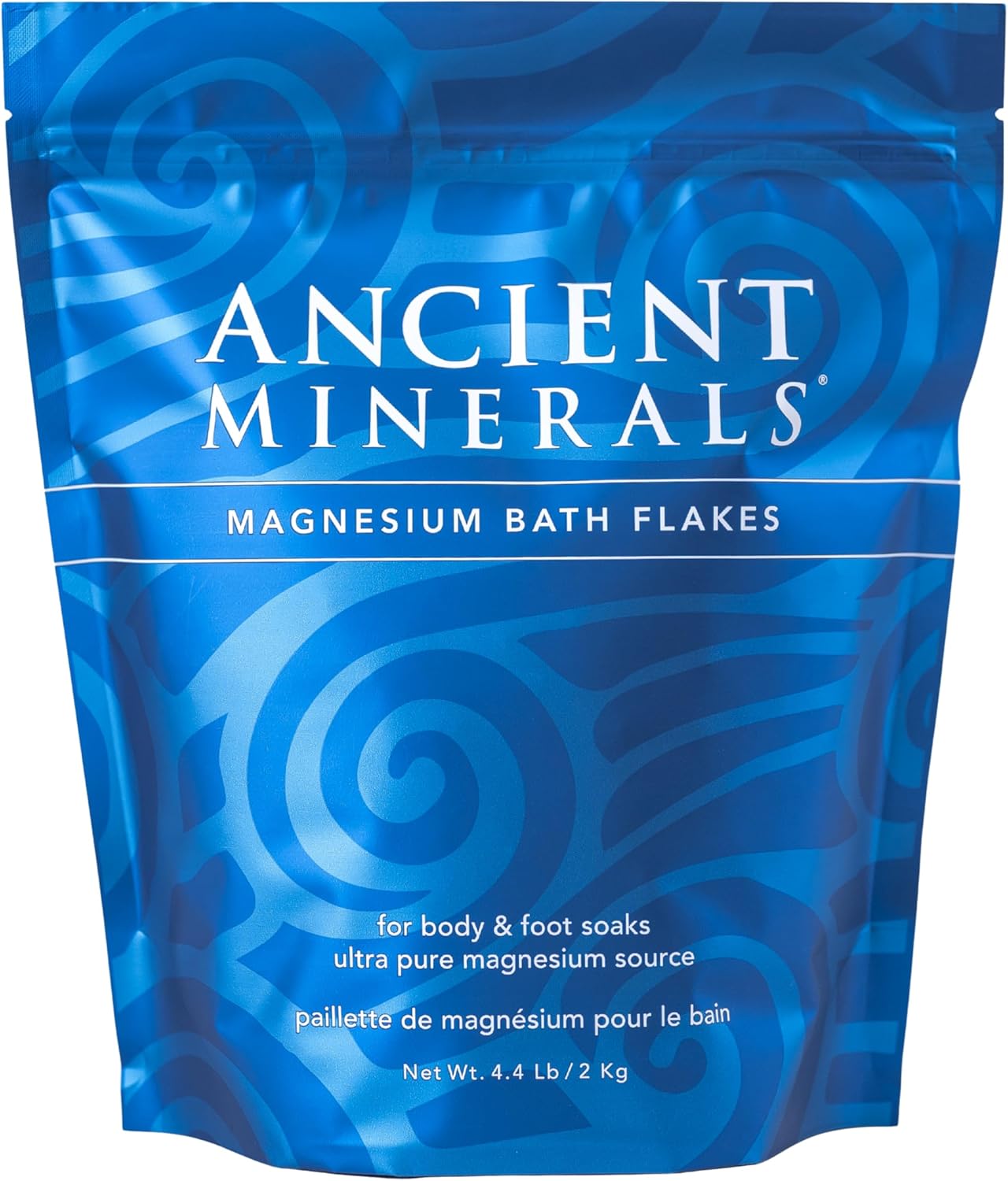Ancient Minerals Magnesium Bath Flakes – Pure Zechstein Magnesium Chloride for Soaking and Whole-Body Replenishment, 8 lb Bag