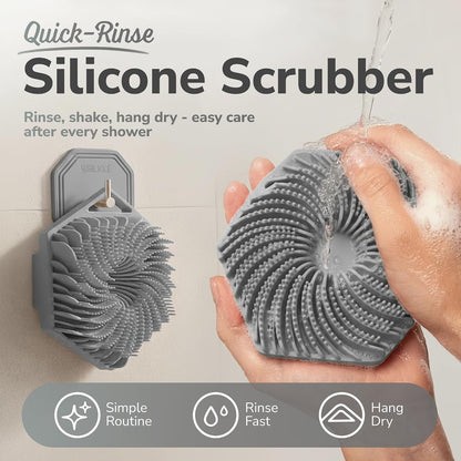 SILKLE Silicone Body Scrubber Exfoliator, Shower Scrubber & Silicone Loofah