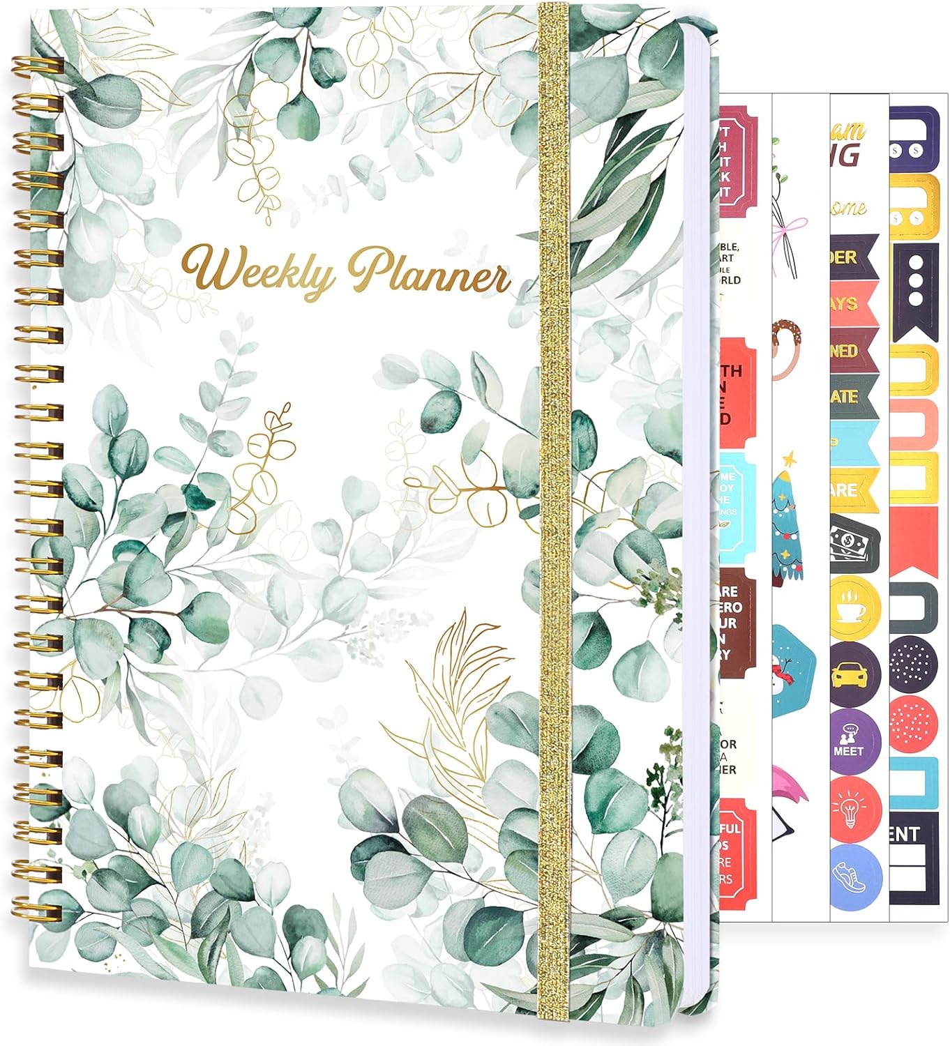 Undated Weekly Planner with Habit Tracker, 52 Weeks To Do List Notebook A5 Weekly Goal Planner with Spiral Binding & Stickers Home Work School Supplies for Women Girls 8.2" x 5.7" - Pink