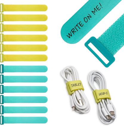 Wrap-It Storage Write On! Cinch Straps - Assorted 12-Pack