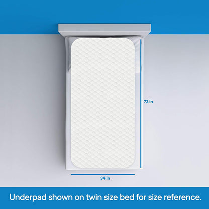 RMS Ultra Soft 4-Layer Washable and Reusable Incontinence Bed Pad - Waterproof Bed Pads, 34"X36"