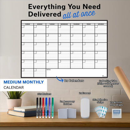 Large Dry Erase Calendar for Wall 36x48, Big Classroom Giant Month, Undated Reusable Family Monthly, Rolled Whiteboard White Board, Calendar Dry Erase Planner for Wall Erasable Large Office 48x36