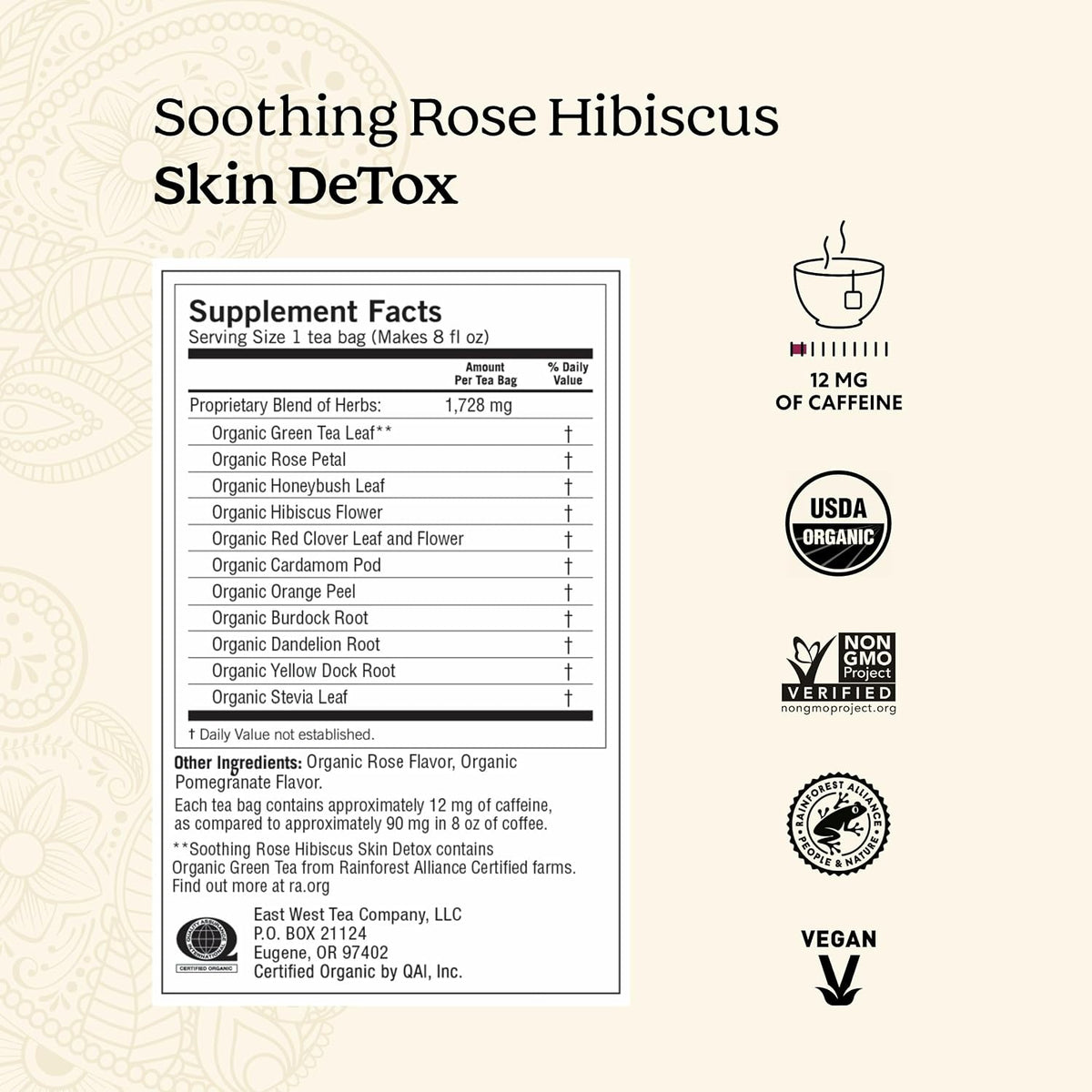 Yogi Soothing Rose Hibiscus Skin DeTox Tea, 16 Tea Bags (4 Pack)