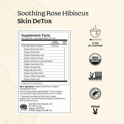 Yogi Soothing Rose Hibiscus Skin DeTox Tea, 16 Tea Bags (4 Pack)