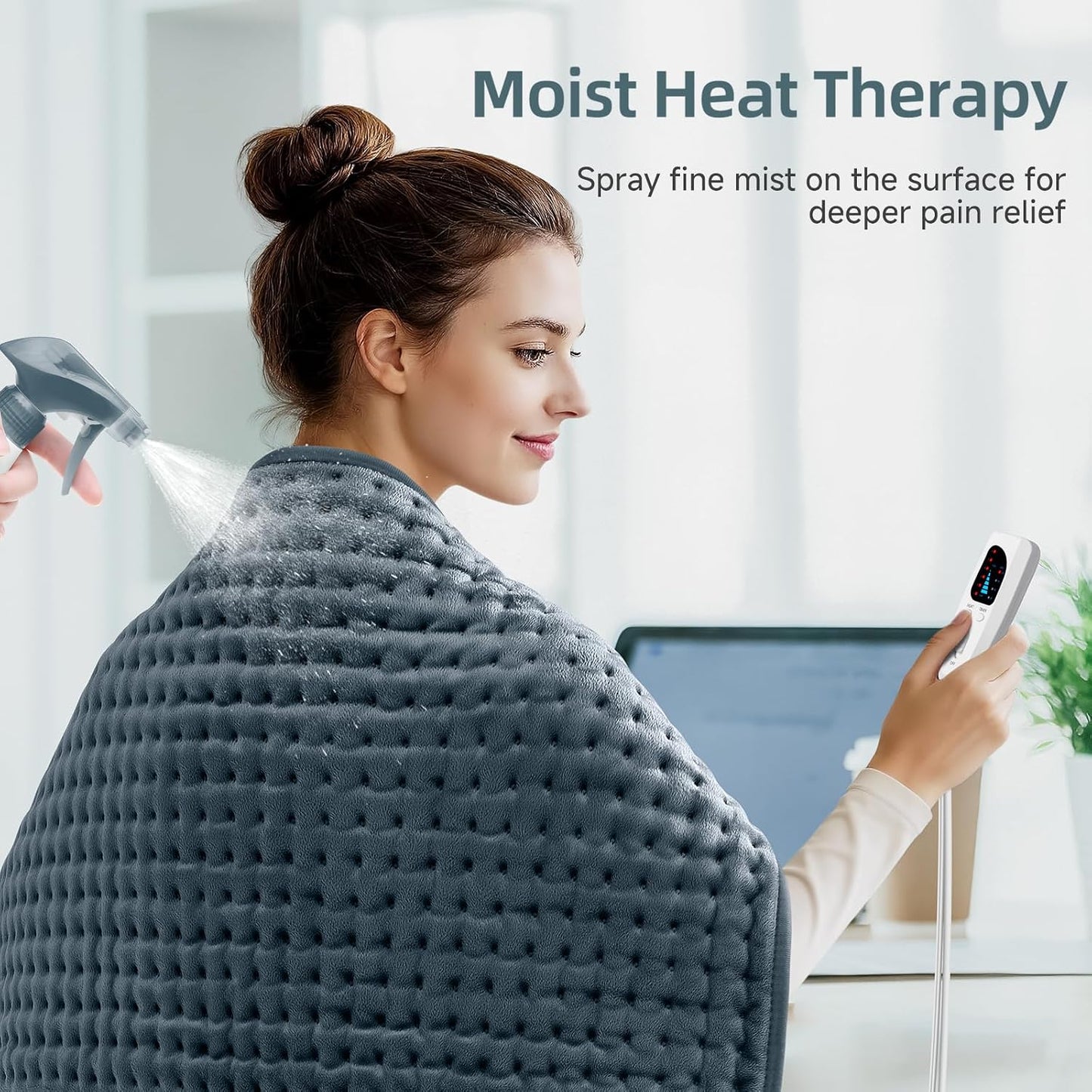 17"x33" Heating Pad for Back Pain Relief, Extra Large Electric Heat Pads
