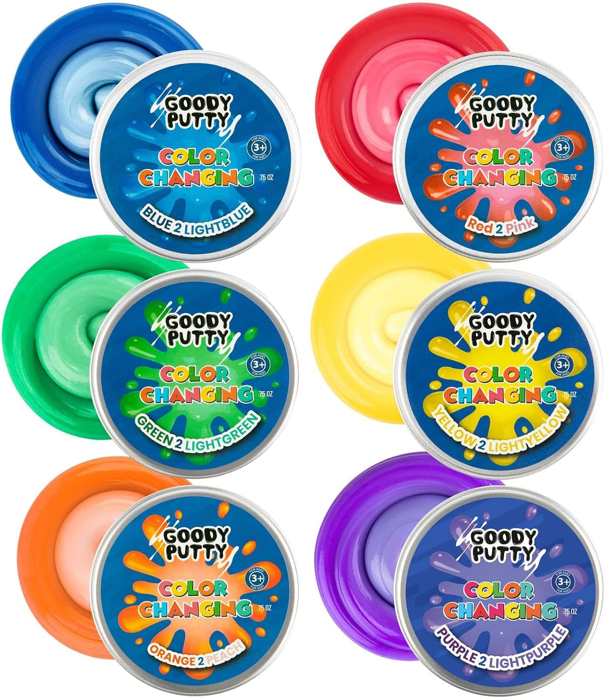 Color Changing Fidgety Toy for Kids Stress Relief and Therapy Great ADHD Fidget Putty Toy that Changes Colors