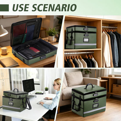 EXLIFBAG Fireproof File Organizer with Lock, 1 Layer