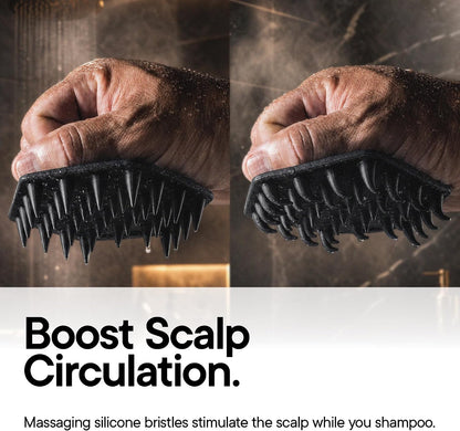 TOOLETRIES Silicone Scalp Scrubber Shampoo Brush, Scalp Brush for Hair Growth for Men & Women, Exfoliates Dandruff & Oil Build-up, Soft Flexible Bristles for Thick, Thin, Wet & Dry Hair - Charcoal