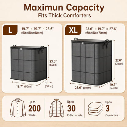 XL Foldable Storage Bag with Reinforced Handles, 180L Large Capacity