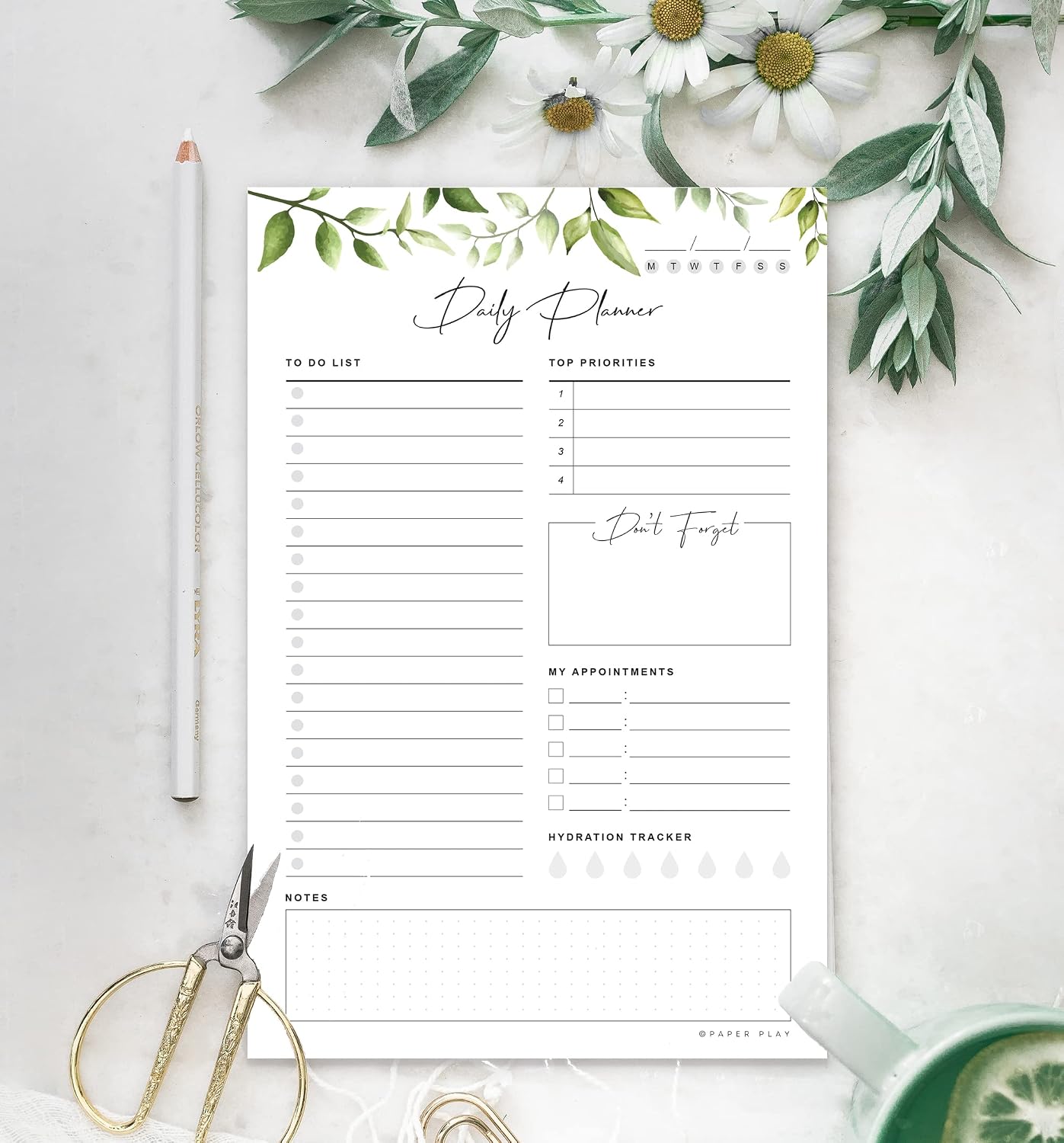 Daily Planner To Do List Notepad 52 Undated Tear-off Sheets | 6x9 Inch Desktop Daily Planning Notepad | Notebook for Daily Tasks, Checklist, Calendar, Schedule, To Do List, Appointments, Notes, Meals,