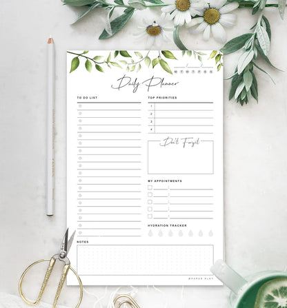 Daily Planner To Do List Notepad 52 Undated Tear-off Sheets | 6x9 Inch Desktop Daily Planning Notepad | Notebook for Daily Tasks, Checklist, Calendar, Schedule, To Do List, Appointments, Notes, Meals,