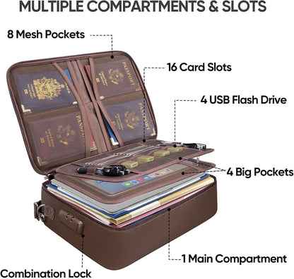 BALEINE Fireproof Document Box with Lock, Waterproof Fire Safe File Bag