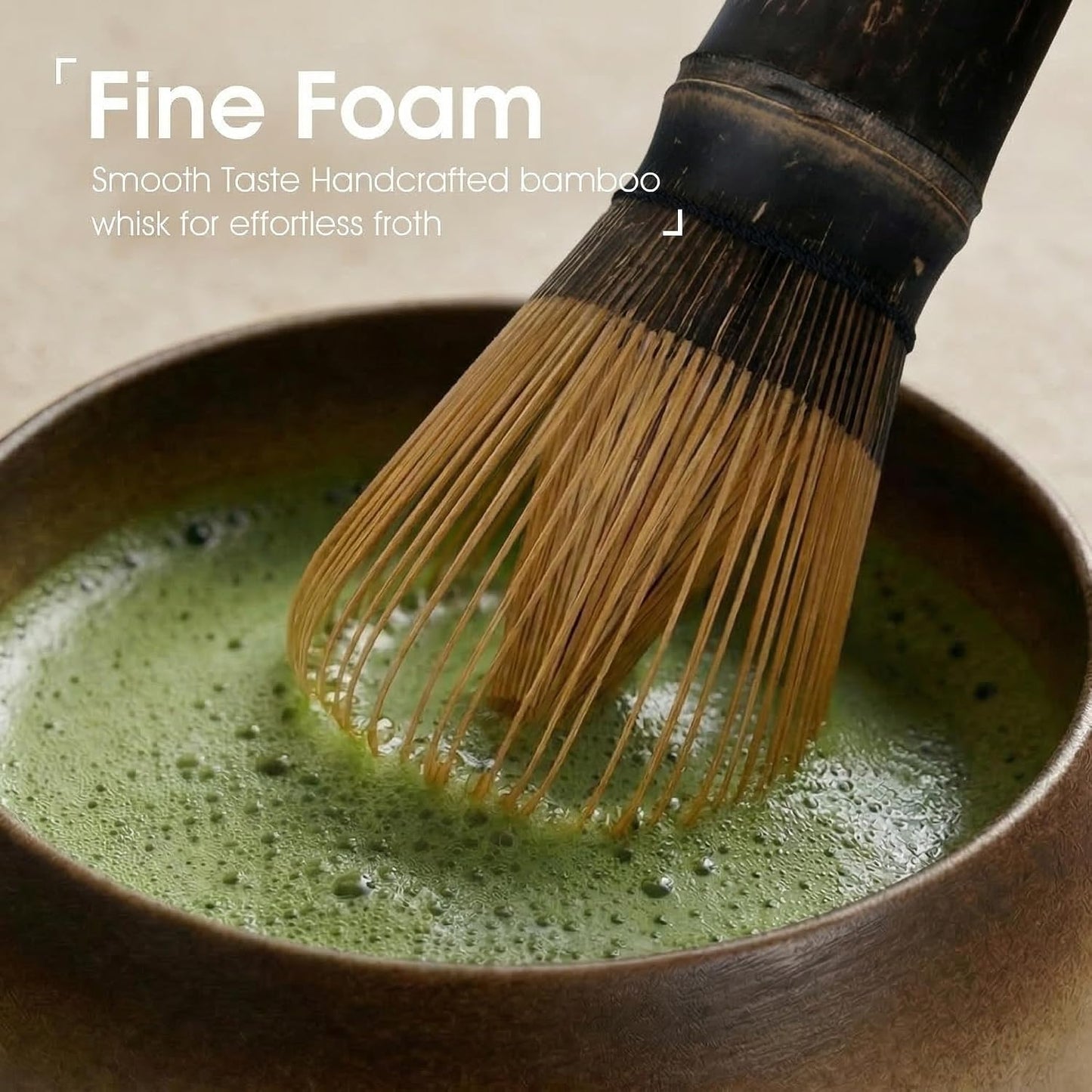 Matcha Whisk Set 7-Piece with Handmade Matcha Bowl & 100-Prong Purple Bamboo Whisk (Chasen), Complete Matcha Kit with Holder, Scoop & Rest, Bamboo Tea Mat, Gift-Ready Matcha Set