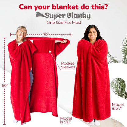 Super Blanky Wearable Blankets for Women & Men, Graduation Day Gift for Her, Cozy Gifts for Women, Wife Birthday Gifts Ideas