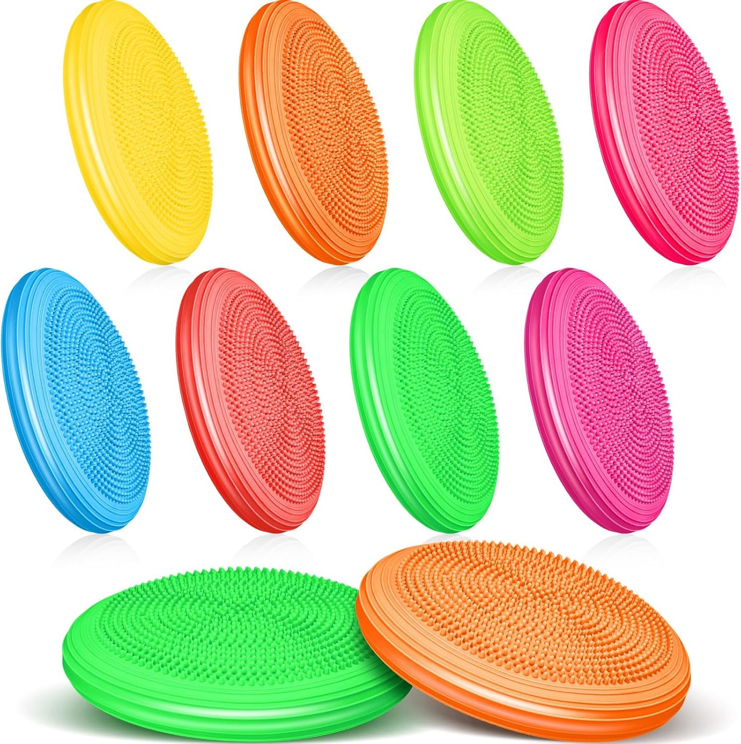 Libima 8 Pcs Wiggle Seat Inflated Wobble Cushion Sensory Seat Flexible Balance Board Balance Disc for Kids Men Women Physical Exercise Improving Posture Home Office Classroom