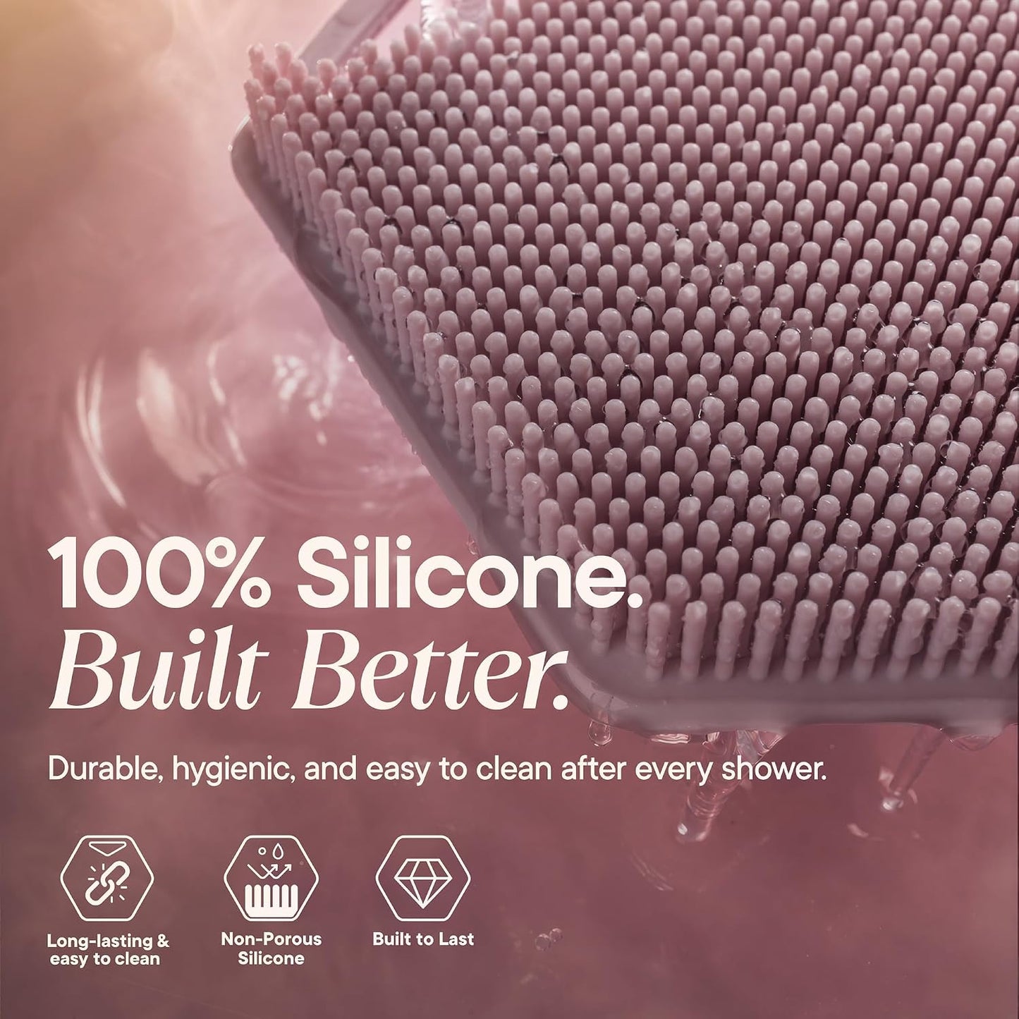 TOOLETRIES Premium Silicone Body Scrubber 2.0, Hygienic Loofah Alternative, Exfoliating Shower Scrubber for Sensitive Skin, Quick Drying & Long-Lasting Bathroom Essentials for Men & Women - Charcoal