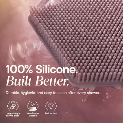 TOOLETRIES Premium Silicone Body Scrubber 2.0, Hygienic Loofah Alternative, Exfoliating Shower Scrubber for Sensitive Skin, Quick Drying & Long-Lasting Bathroom Essentials for Men & Women - Charcoal