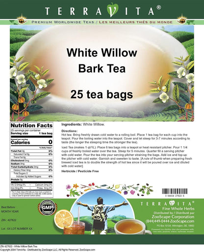 White Willow Bark Tea (25 tea bags, ZIN: 427622)